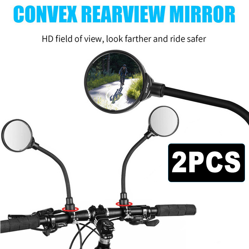 2pcs Adjustable Bicycle Steer Mirrors Bike Rear View Mirror Rotatable Wide  Angle