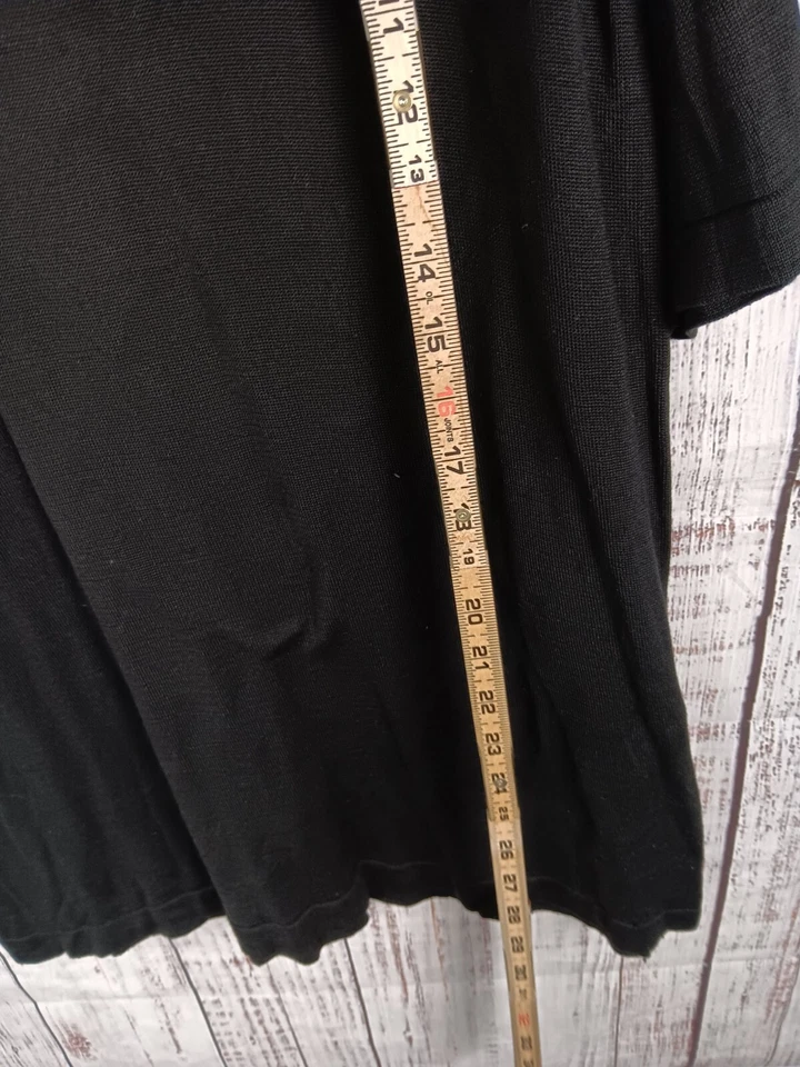 Top túnica vintage Austin Reed para mujer 1X 100 % seda negro manga corta  Foto 4 de 4