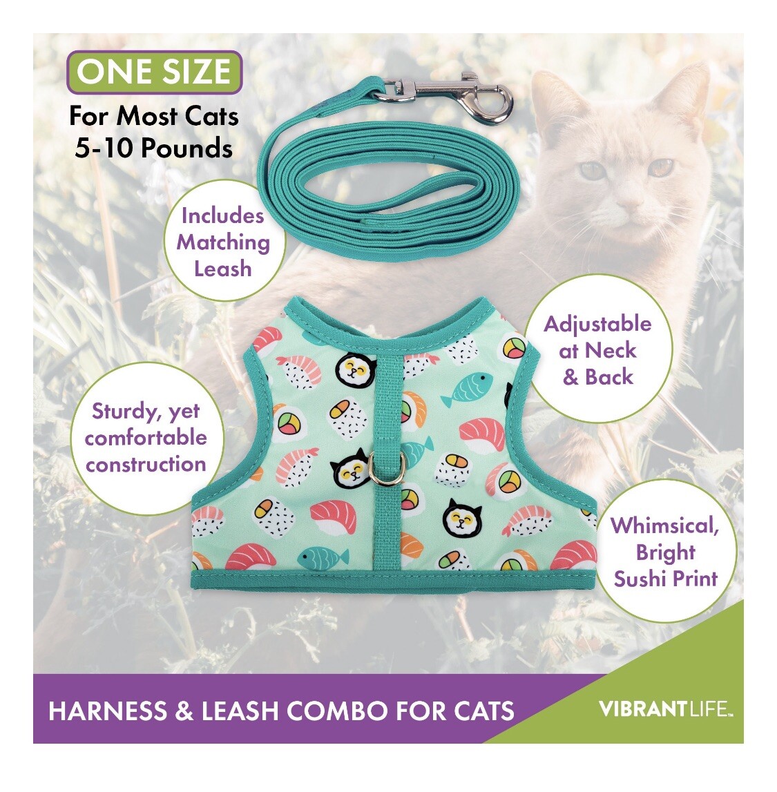 vibrant life harness and leash for cats