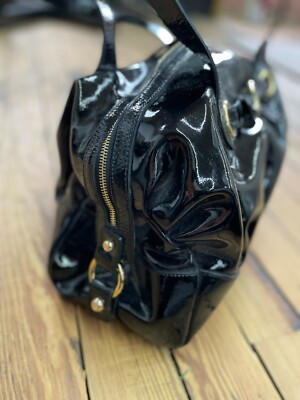 FRANCESCO BIASIA authentic Large tote satchel Handbag Black Patent