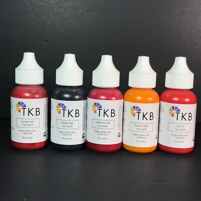 TKB Pigment Lip Liquid Set Candy Cane Totally Blue Sideshow Pink Cali Yellow LOT