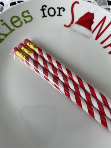 Santa Nice List & Cookies Christmas Eve SET Plate Letter Pencil Kid Be Good Moti - Picture 4 of 14