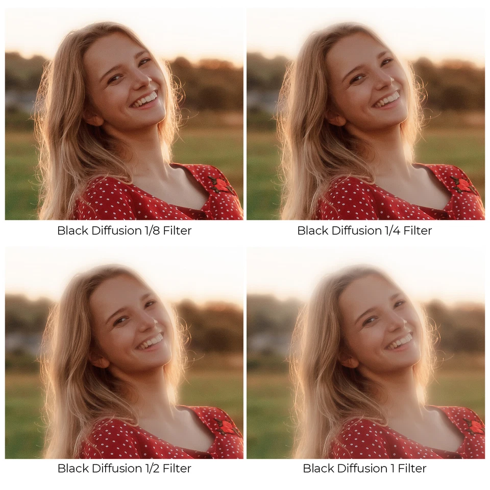 K&F Concept Black Diffusion 1/4 & 1/8 Filters Kit Black-Mist Cinematic Effect - Image 4 of 4