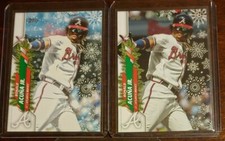 Ronald Acuna Jr Rc 2020 Topps Holiday Sp Variation Atlanta Braves Rare + Base!  