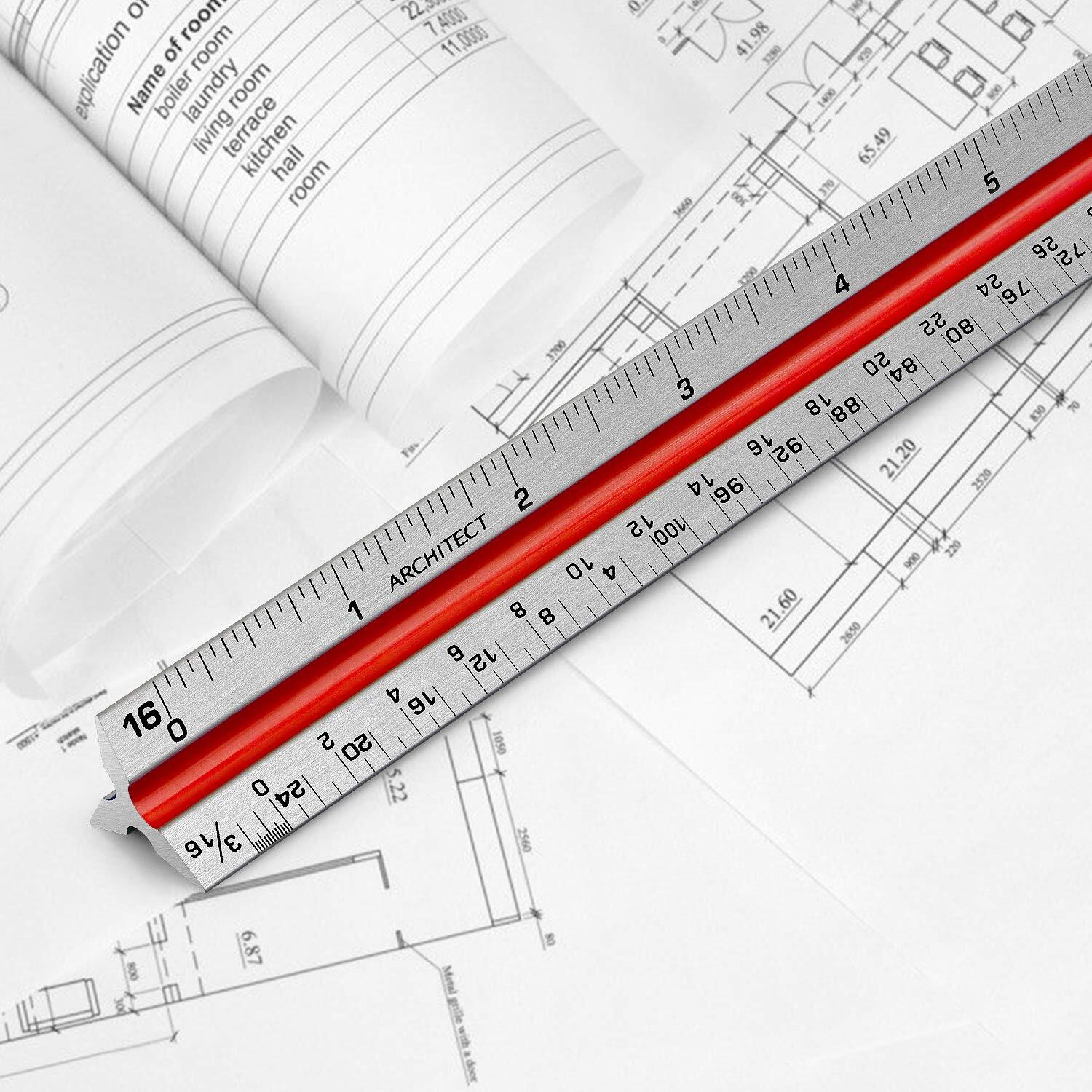Architectural Scale Ruler Set Aluminum Architect Ruler for Engineers 1 ...