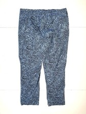 J JILL Blue/Black Cotton/Spandex ALL-OVER PRINT RN-97641 ANKLE PANTS Women's 12