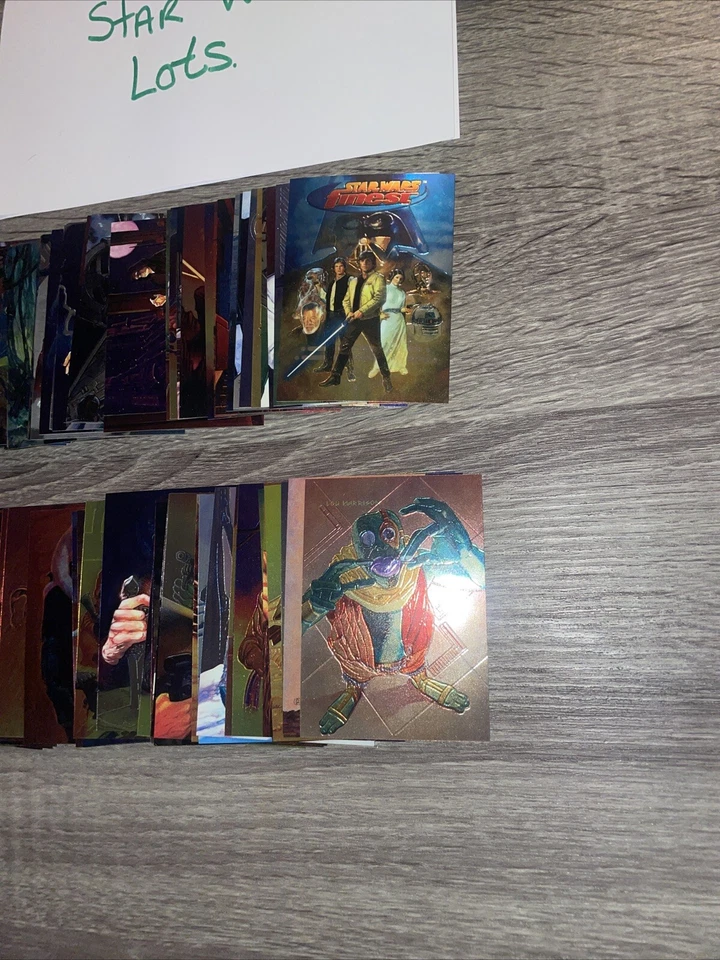 Juego base completo de tarjetas coleccionables Topps Star Wars Finest Deluxe 1996 cromo 1-90 Foto 4 de 4