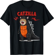 Cute Catzilla Cat Japanese Art Funny Gifts For Men Women Kid T-Shirt