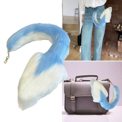 Foxes Tail Keychain Rings Cosplays Toy Hook Handbag Accessorie Car Pendant Charm