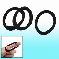 3 Pcs Schwarz Dehnbar Elastisch Haargummi Pferdesschwanz Zopf-Halter Haarband