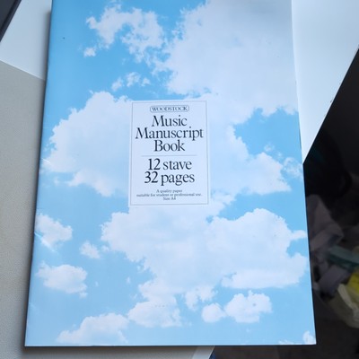 Music Manuscript Book: 12 Stave 32 Pages Stitched Book [Softcover