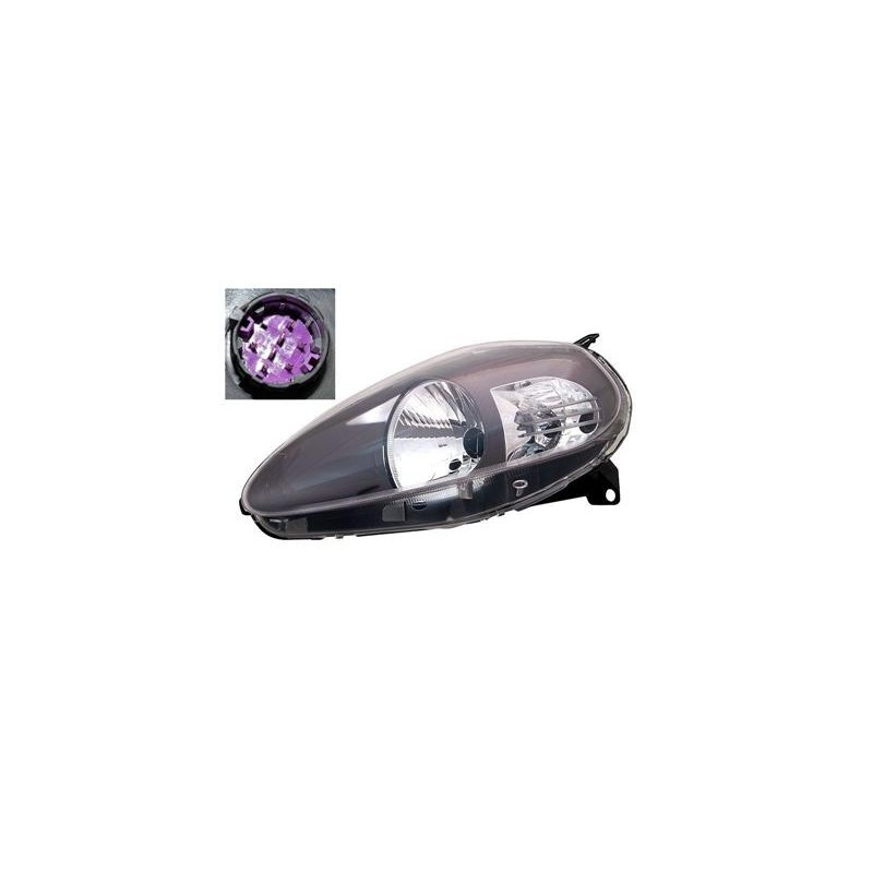 Phare avant gauche H4 Fiat Grande Punto 2008-2015 fond noir