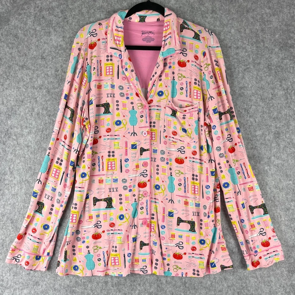 Nick Nora Pajama Lounge Set Womens XL Pink Sewing Seamstress Modal Stretch - Image 2 of 4