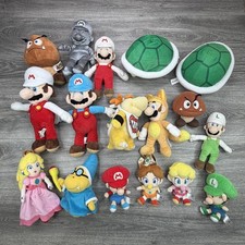 Super Mario Bros Plush Toy Lot 17 Mixed Characters Mario Peach Luigi Bowser