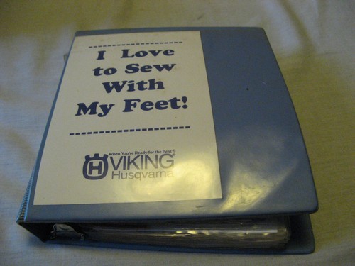 Viking Husqvarna I Love To Sew With My Feet Embroidery Example Plates Notebook