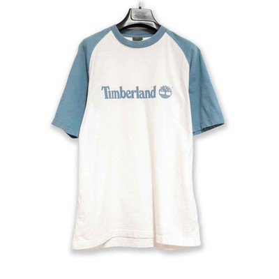 Timberland T-Shirt weiß-blau mit großem Logo - Größe S Herren