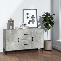 Sideboard Betongrau 100X36X60 Cm Holzwerkstoff Wohnzimmer Modern