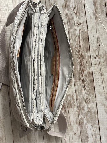 Tracolla MZ Wallace Large Crosby Pippa grigio pallido ostrica argento nuova $335 - Foto 11 di 17