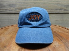 KC Hat Cap Strap Back Mens One Size Blue Denim JOY Logo Baseball Casual