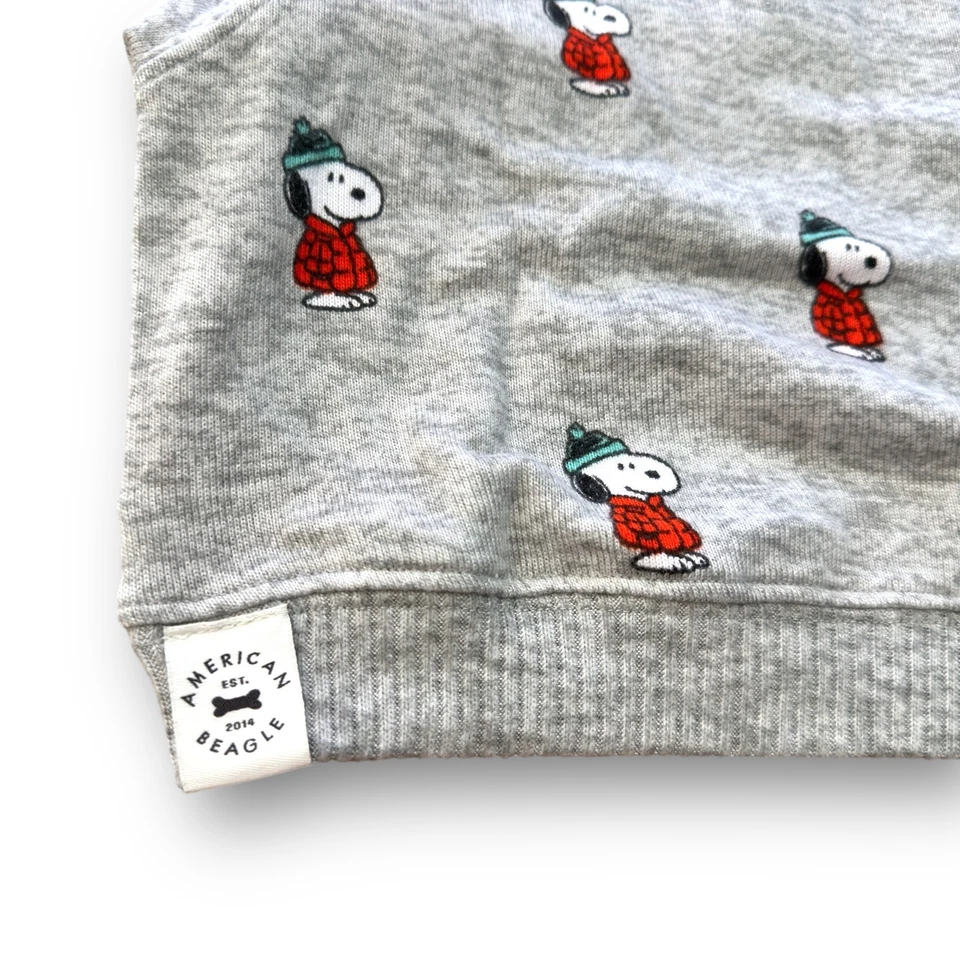NUEVO Talla Pequeña American Eagle Perro Pijama Pijamas Snoopy Camisa Top Lindo Gris Foto 3 de 4