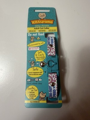  Do Not Feed  Adult Cat Breakaway Safety Collar With Bell - Kittyrama - New