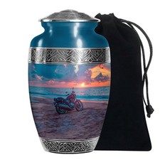 Velocity Motorcycle Cremation Urn for Human Ash Adult Women  Men, 10 Inch 