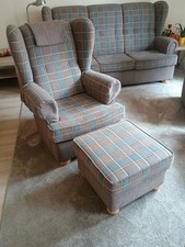 Moderne, hochwertige Ohrensessel-Garnitur 'Horsens' (Nordseemöbel) (neuwertig)