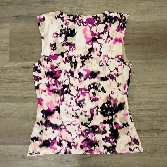 DKNY padded-shoulder abstract pattern shell top, … - image 2