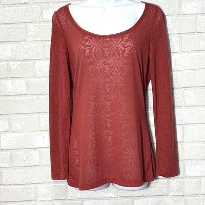 Vtg Y2K Red Sheer Burnout Top Small Fairy Grunge Goth Dark Romantic Valentines