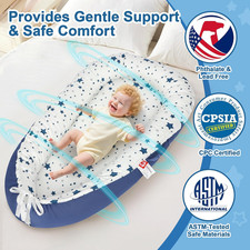 Baby Lounger for Newborn 0 24 Months Portable Infant Seat with Ergonomic Support