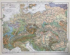 historische Spezialkarte Geologische Karte von Mitteleuropa um 1908