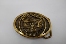 Nebraska State Registered Collection 1977 Solid Brass Heritage Mint Belt Buckle
