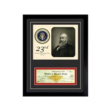 Benjamin Harrison Signed Cancelled Check Framed Display