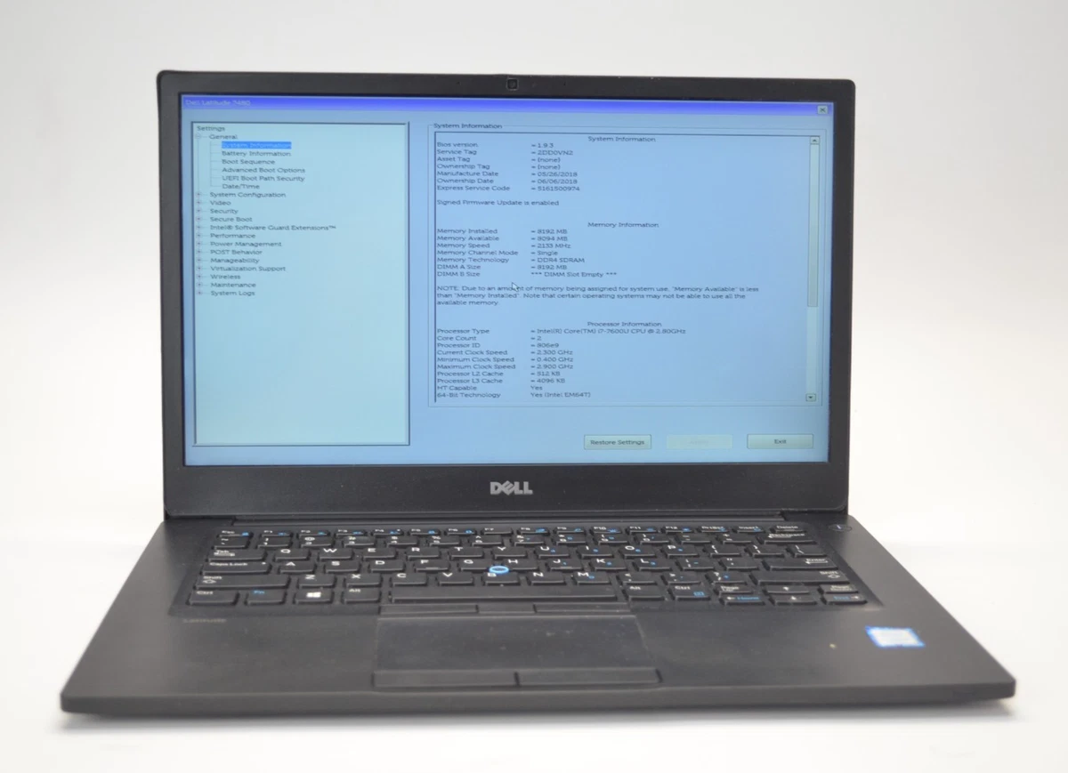 Dell Intel Core i7 7th Gen. 8 GB RAM PC Laptops & Netbooks for