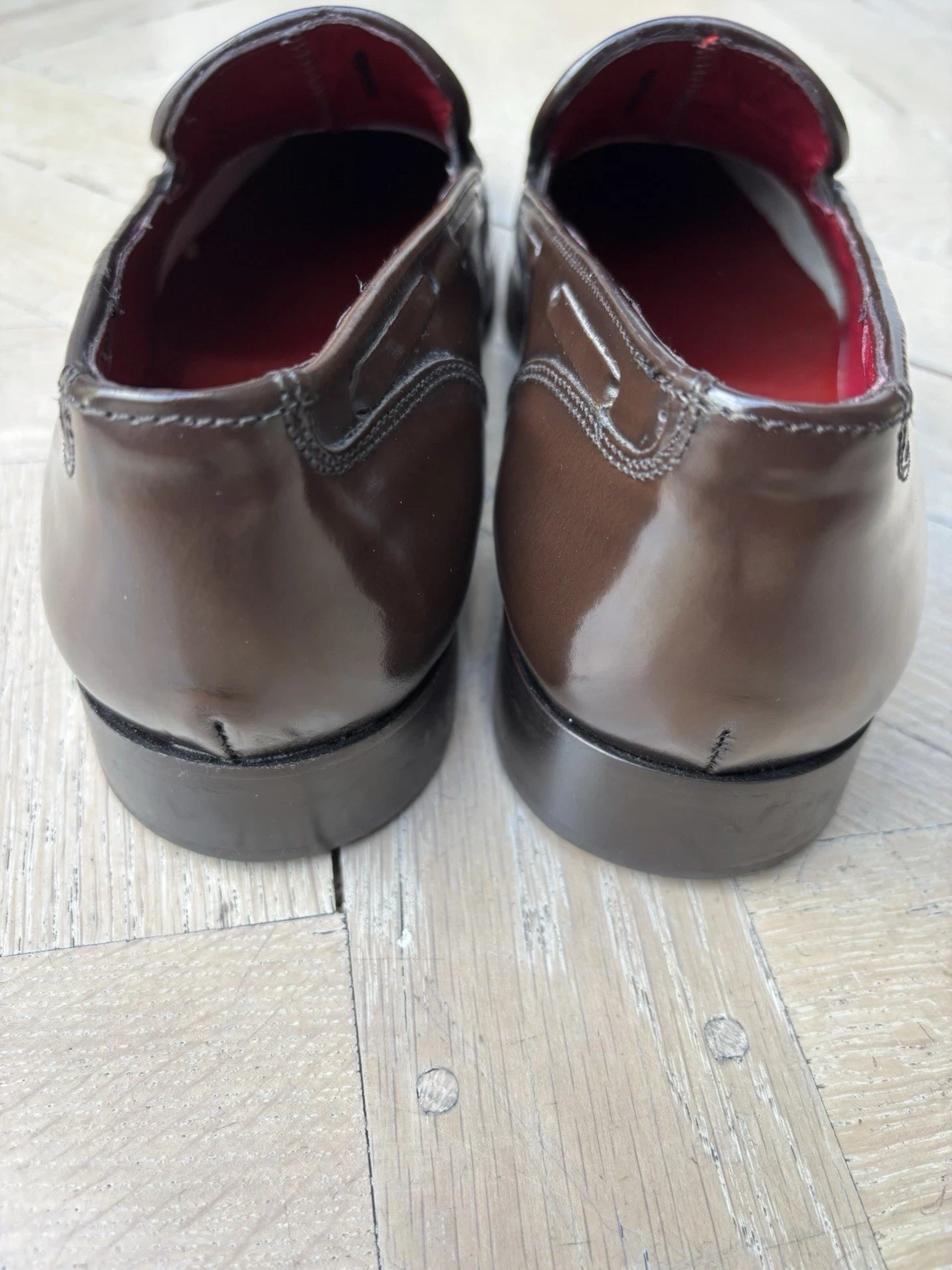 Versace 1969 Brogues slip on in pelle marrone lucido UK9 US10 EU43