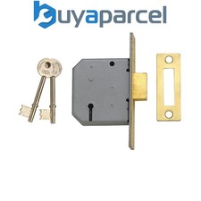 Image of UNION J2177-SC-3.00 2177 3 Lever Mortice Deadlock Satin Chrome 77.5mm 3in Box UN