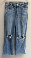 AE Dreamy Drape Stretch Curvy Ripped Super High-Waisted Baggy Wide-Leg Jean