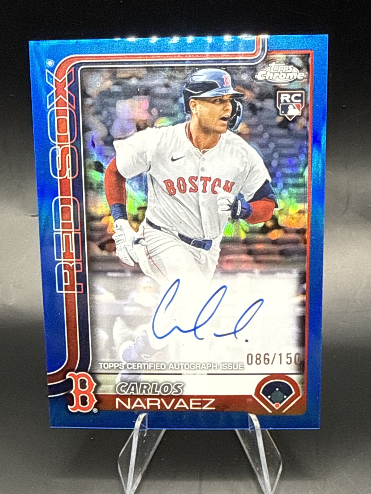 2025 Topps Chrome Carlos Narvaez Rookie Auto Blue Ref. /150 (RC) #RA-CAN