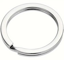 2pc Stainless Steel 30mm Flat Key Rings Silver Key Chain Split Key Ring 1.2"