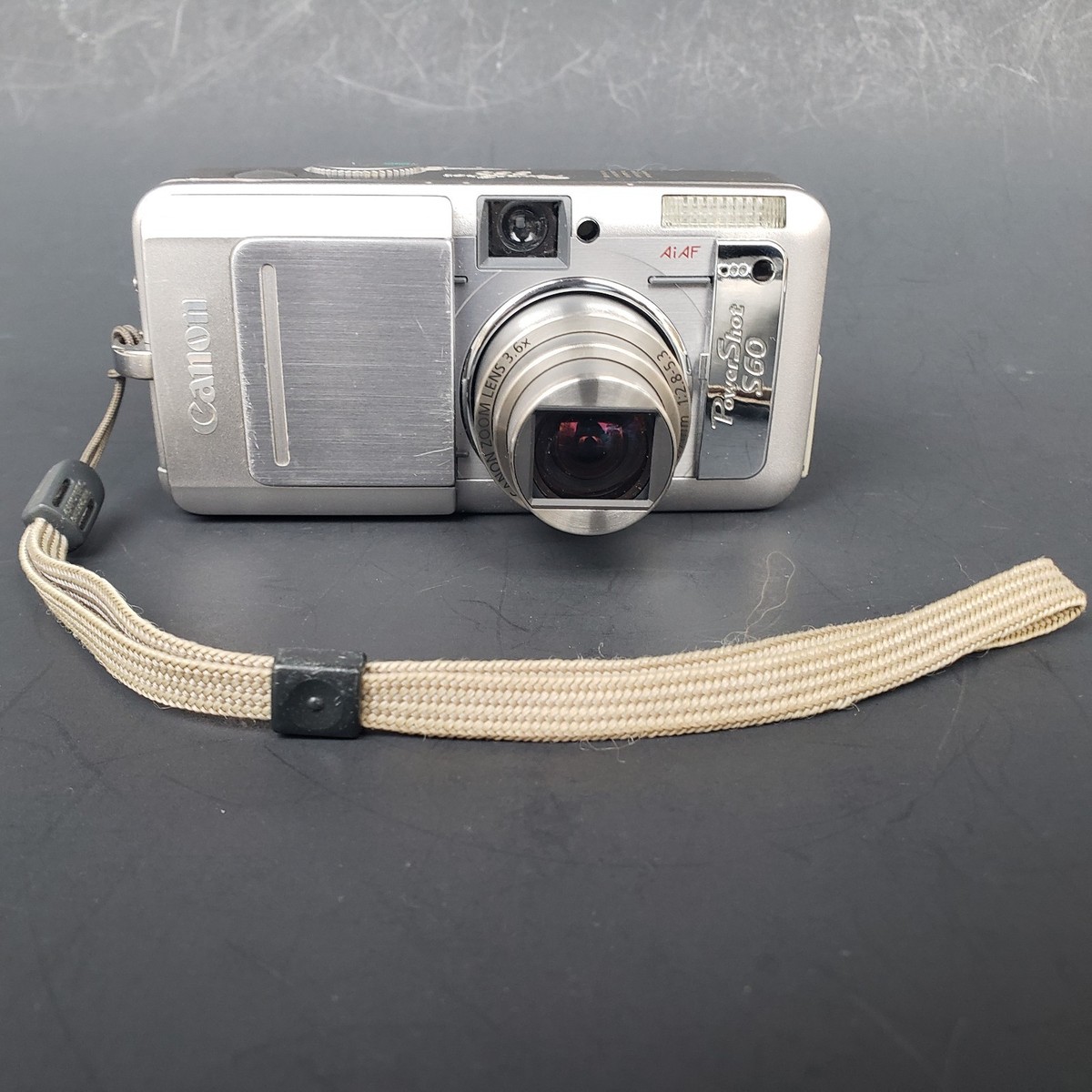 Canon PowerShot S60 5MP Silver Digital Camera 3.6x Zoom AS IS FOR