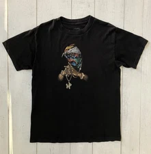 TUPAC DGK Skateboarding Westside Bandanna Tee Shirt M Black Rapper Merch Vintage