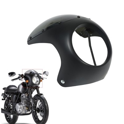 Matte Black 7in Motorcycle Headlight Fairing Protective Windshield For Most