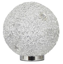 RANEX MEGAN TISCHLAMPE 25CM Draht Kugel Drahtgeflecht TISCHLEUCHTE SILBER E27