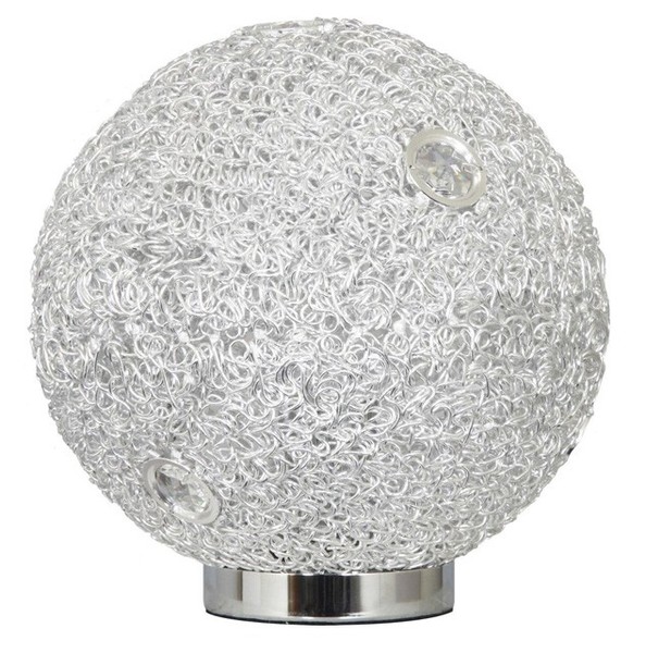 Ranex Megan Tischlampe 25CM Draht Kugel Drahtgeflecht Tischleuchte Silber E27-image