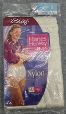 Hanes Her Way Nylon Brief Panties 3 Pack Sz 8 Vtg 1996 New