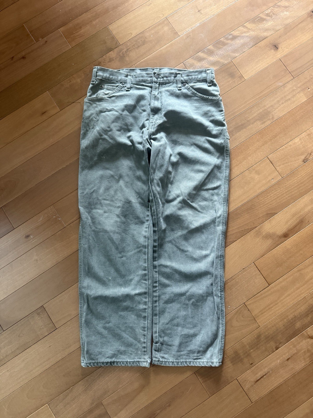 Men's Dickies Carpenter Work Pants Green 34 x 29 Outdoor Workwear Y2K