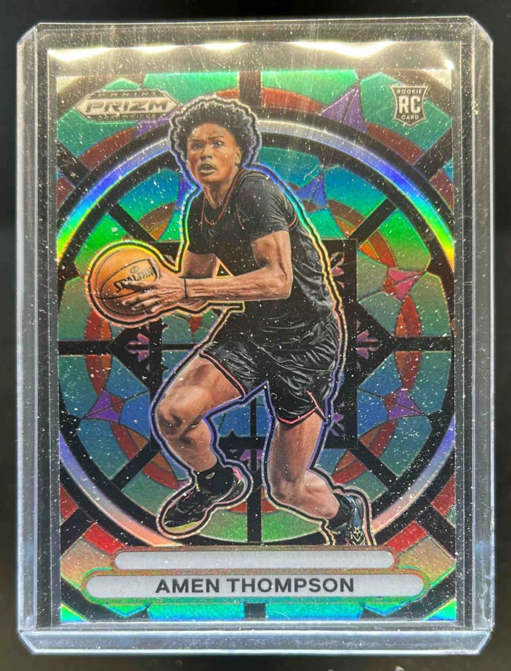 2023-24 Prizm Draft Picks Amen Thompson Stained Glass RC Rookie #10 USA