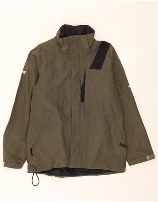 BONFIRE Herren Windbreaker Jacke UK 40 Large Khaki Colourblock DT51