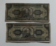 Banknote Ecuador 100 Sucres Circulated 1988/1993