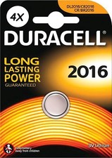 DURACELL Lithium Button Battery DL2016 CR2016 BR2016 3V Button Battery, 4 PIECES
